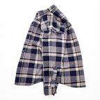PENDLETON Made in USA 100% Virgin Wool Navy Plaid Button-Down Long Sleeve Shirt M