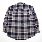 PENDLETON Made in USA 100% Virgin Wool Navy Plaid Button-Down Long Sleeve Shirt M