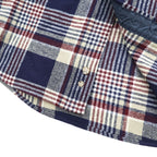 PENDLETON Made in USA 100% Virgin Wool Navy Plaid Button-Down Long Sleeve Shirt M