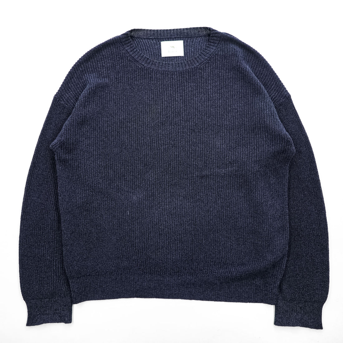 bukht Made in Japan Cotton Paper Rayon Crew Neck Knit Sweater Navy Size 2