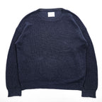 bukht Made in Japan Cotton Paper Rayon Crew Neck Knit Sweater Navy Size 2
