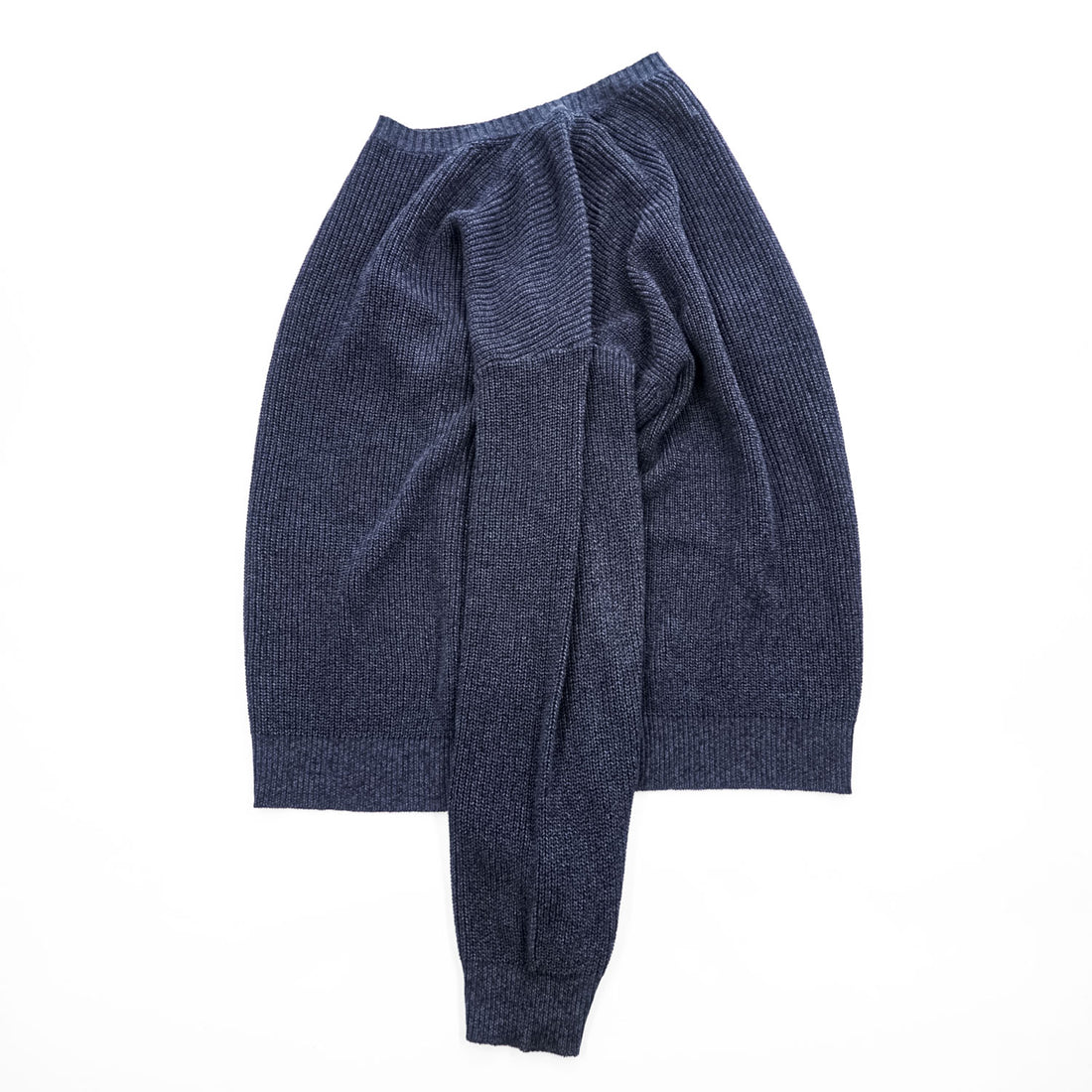 bukht Made in Japan Cotton Paper Rayon Crew Neck Knit Sweater Navy Size 2