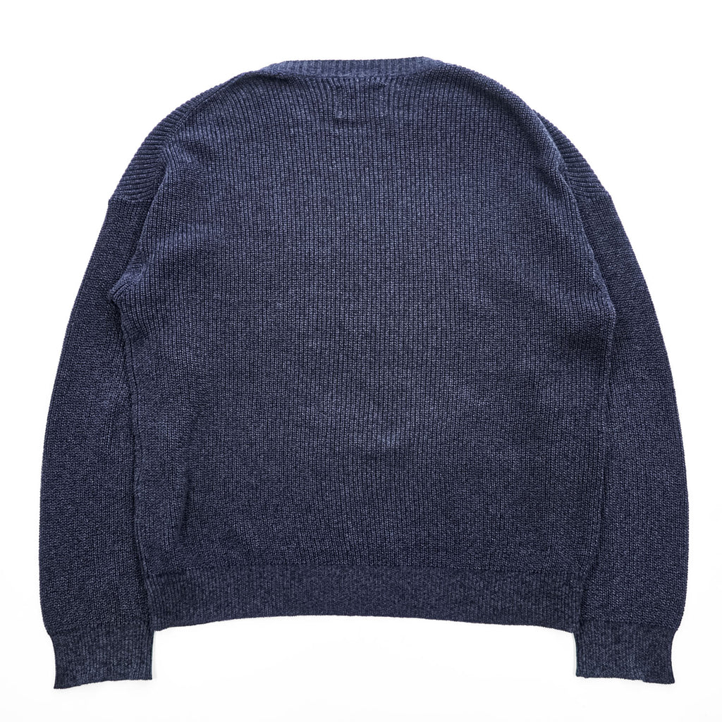 bukht Made in Japan Cotton Paper Rayon Crew Neck Knit Sweater Navy Size 2