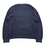 bukht Made in Japan Cotton Paper Rayon Crew Neck Knit Sweater Navy Size 2
