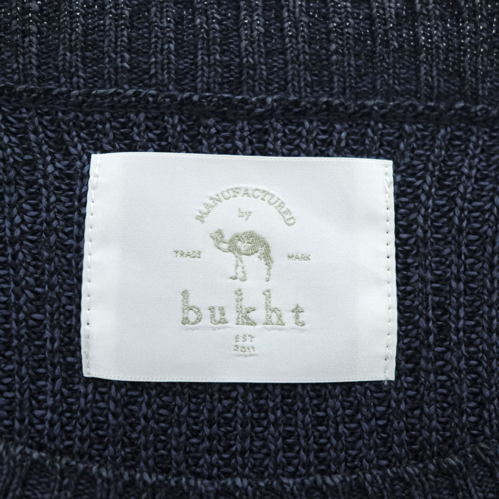 bukht Made in Japan Cotton Paper Rayon Crew Neck Knit Sweater Navy Size 2