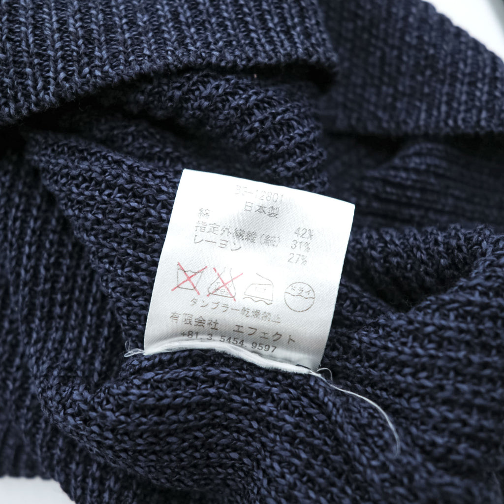 bukht Made in Japan Cotton Paper Rayon Crew Neck Knit Sweater Navy Size 2