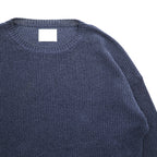 bukht Made in Japan Cotton Paper Rayon Crew Neck Knit Sweater Navy Size 2