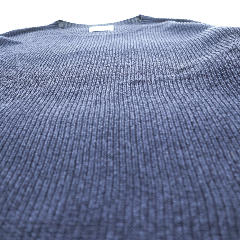 bukht Made in Japan Cotton Paper Rayon Crew Neck Knit Sweater Navy Size 2