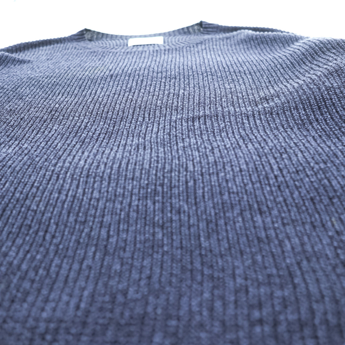 bukht Made in Japan Cotton Paper Rayon Crew Neck Knit Sweater Navy Size 2