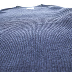 bukht Made in Japan Cotton Paper Rayon Crew Neck Knit Sweater Navy Size 2