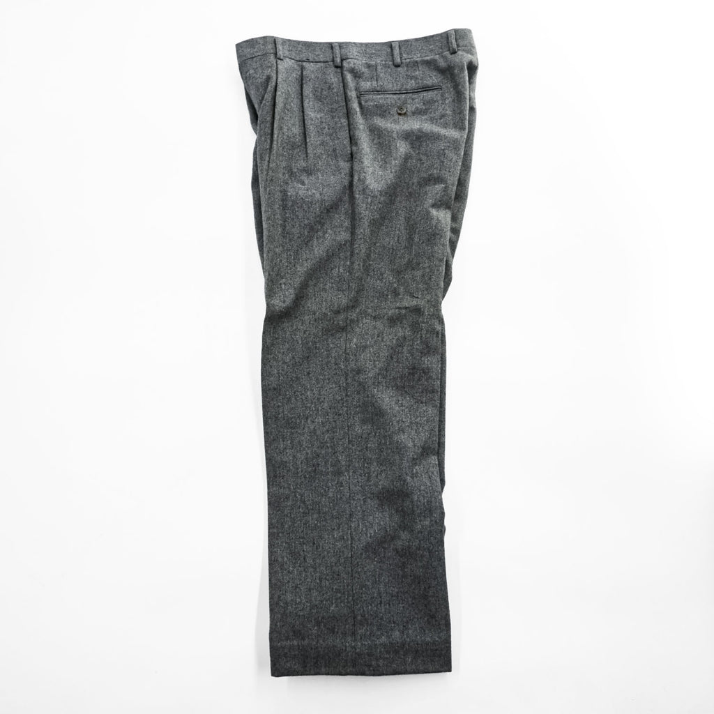 Burberrys Gray Wool Pleated Slacks Made in Japan W79
