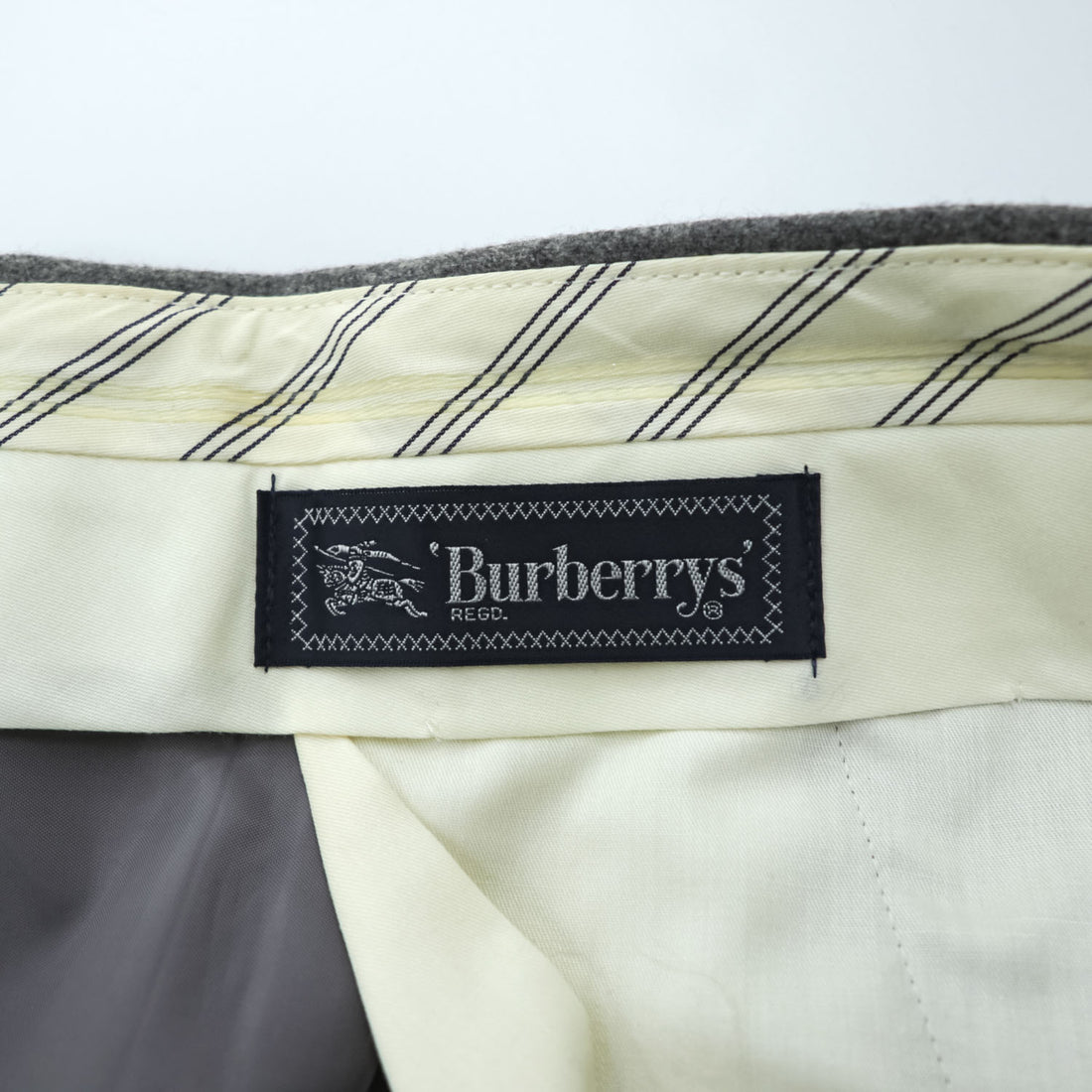 Burberrys Gray Wool Pleated Slacks Made in Japan W79