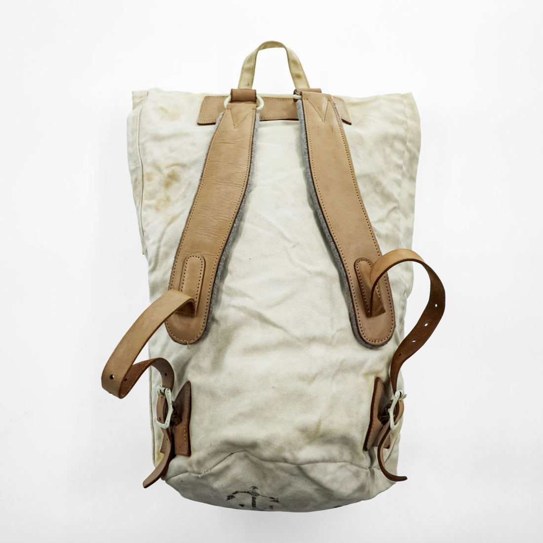 PORTER Yoshida Military Duffle Bag Backpack Canvas Leather Off White Large Japan