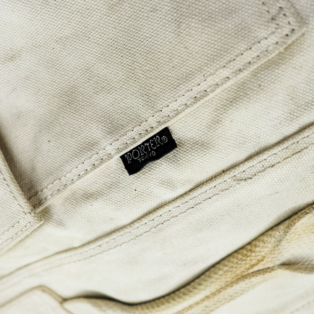 PORTER Yoshida Military Duffle Bag Backpack Canvas Leather Off White Large Japan