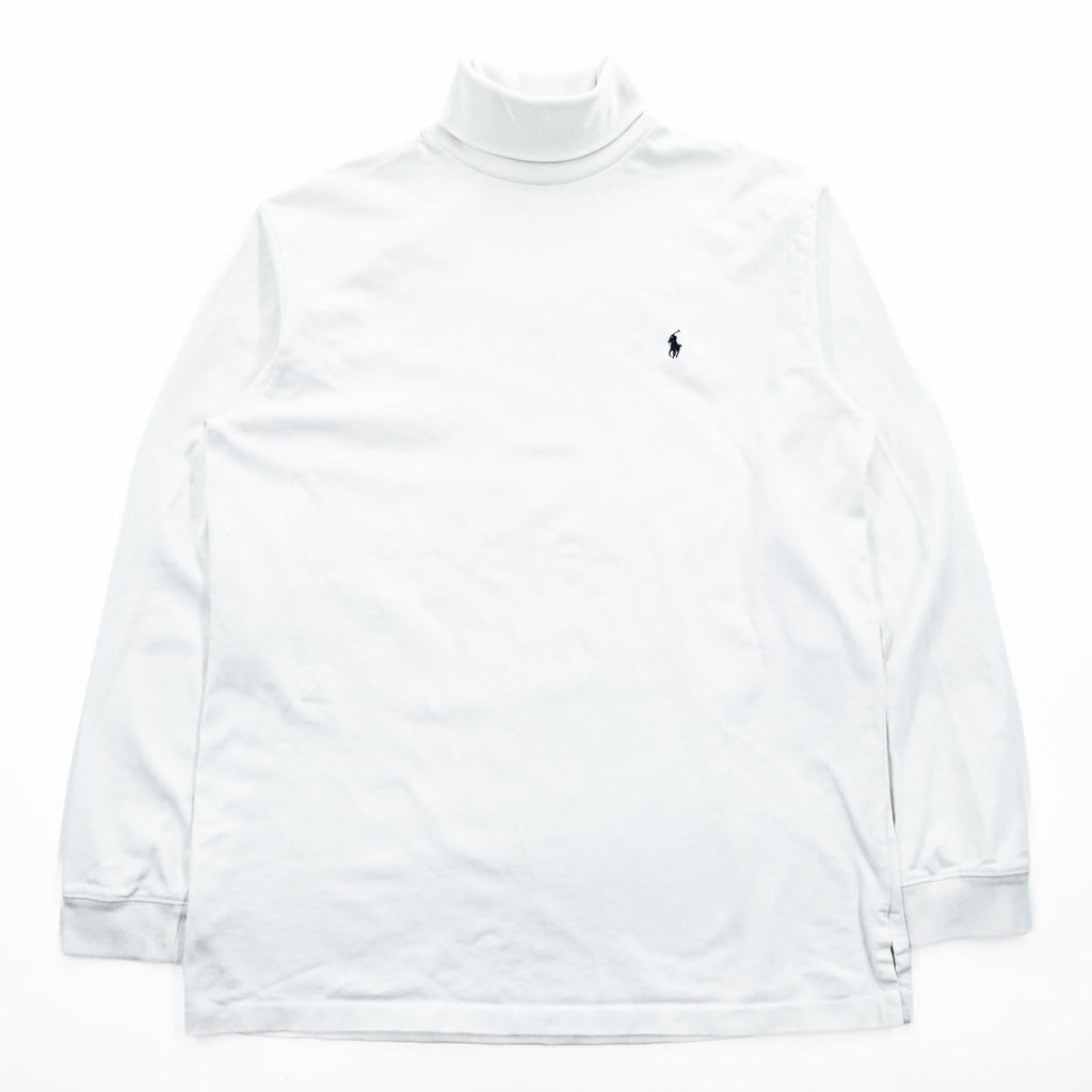 Polo by Ralph Lauren Embroidered Pony Turtleneck Long Sleeve T-Shirt White L