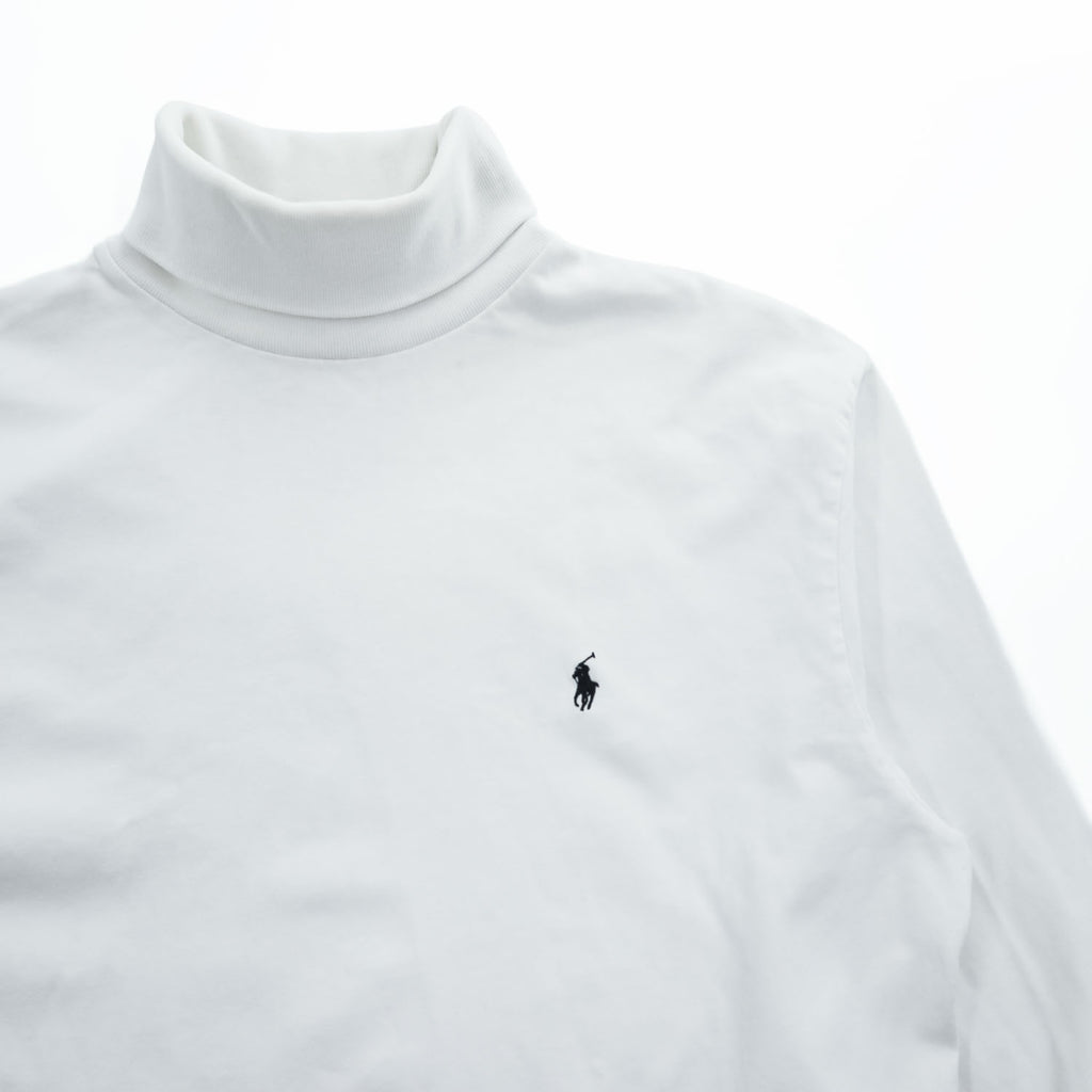 Polo by Ralph Lauren Embroidered Pony Turtleneck Long Sleeve T-Shirt White L