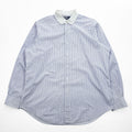 Polo Ralph Lauren L Blue Stripe White Rounded Collar Long Sleeve Shirt