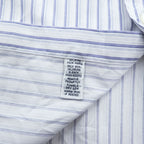 Polo Ralph Lauren L Blue Stripe White Rounded Collar Long Sleeve Shirt