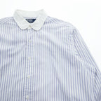 Polo Ralph Lauren L Blue Stripe White Rounded Collar Long Sleeve Shirt