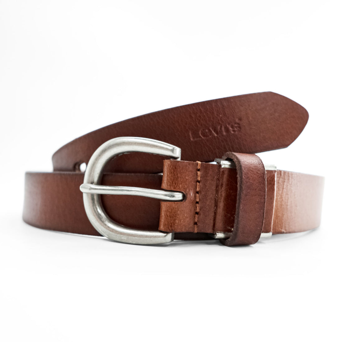Levi's Brown Leather Belt with Pin Buckle