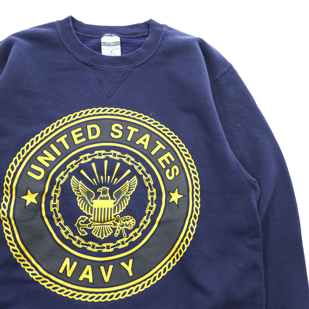U.S. NAVY ORIGINALS Navy Crewneck Sweatshirt Made in USA Size S