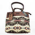 PENDLETON トートバッグ 2WAY ショルダーバッグ ネイティブ柄 ウール レザー ブラウン 日本製 未使用品