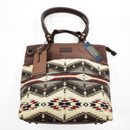 PENDLETON トートバッグ 2WAY ショルダーバッグ ネイティブ柄 ウール レザー ブラウン 日本製 未使用品