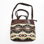 PENDLETON トートバッグ 2WAY ショルダーバッグ ネイティブ柄 ウール レザー ブラウン 日本製 未使用品
