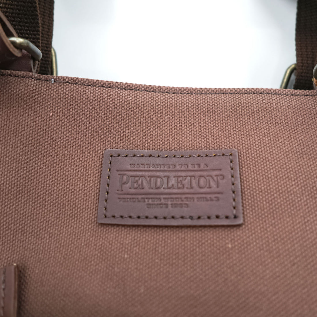 PENDLETON トートバッグ 2WAY ショルダーバッグ ネイティブ柄 ウール レザー ブラウン 日本製 未使用品