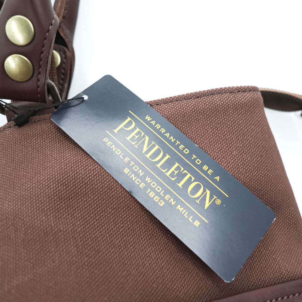 PENDLETON トートバッグ 2WAY ショルダーバッグ ネイティブ柄 ウール レザー ブラウン 日本製 未使用品