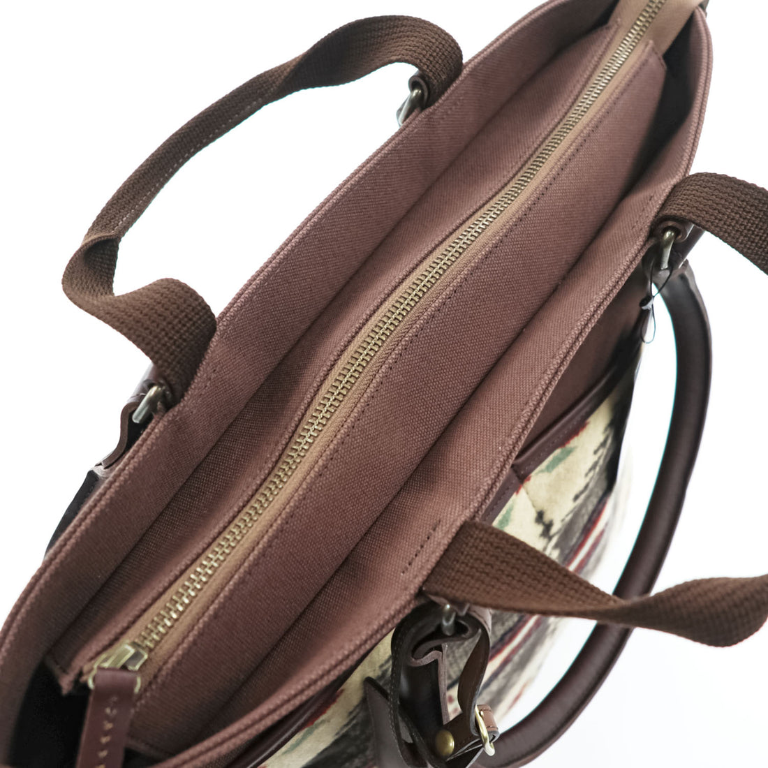 PENDLETON トートバッグ 2WAY ショルダーバッグ ネイティブ柄 ウール レザー ブラウン 日本製 未使用品