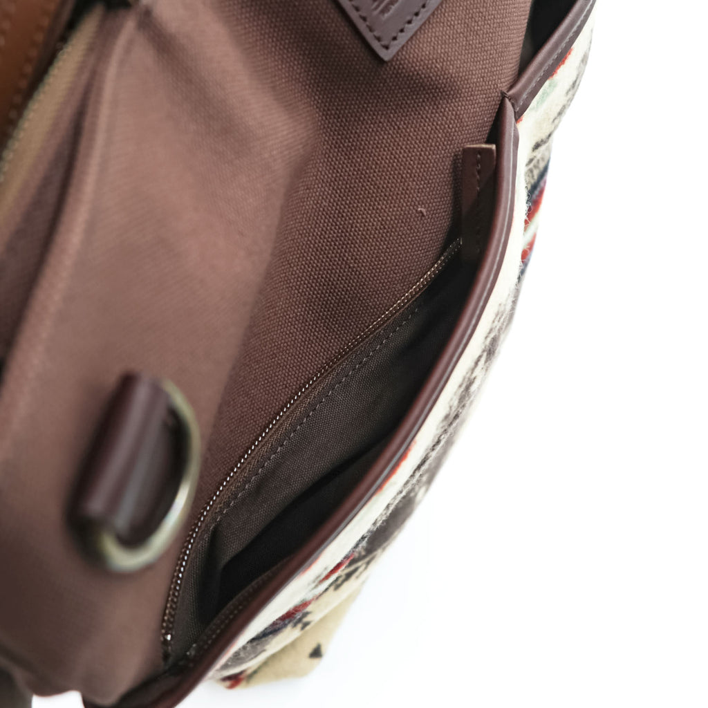 PENDLETON トートバッグ 2WAY ショルダーバッグ ネイティブ柄 ウール レザー ブラウン 日本製 未使用品