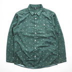 mont-bell All-Over Print Long Sleeve Shirt L Green Polyester Style 1114284 Made in India WIC Light Print Long Sleeve Shirt Men's