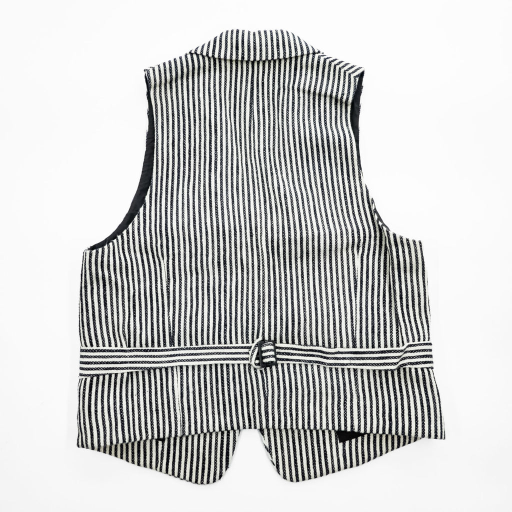 TOMORROWLAND Striped Tailored Vest Gilet Cotton Paper Blend Size M Japan