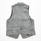 TOMORROWLAND Striped Tailored Vest Gilet Cotton Paper Blend Size M Japan