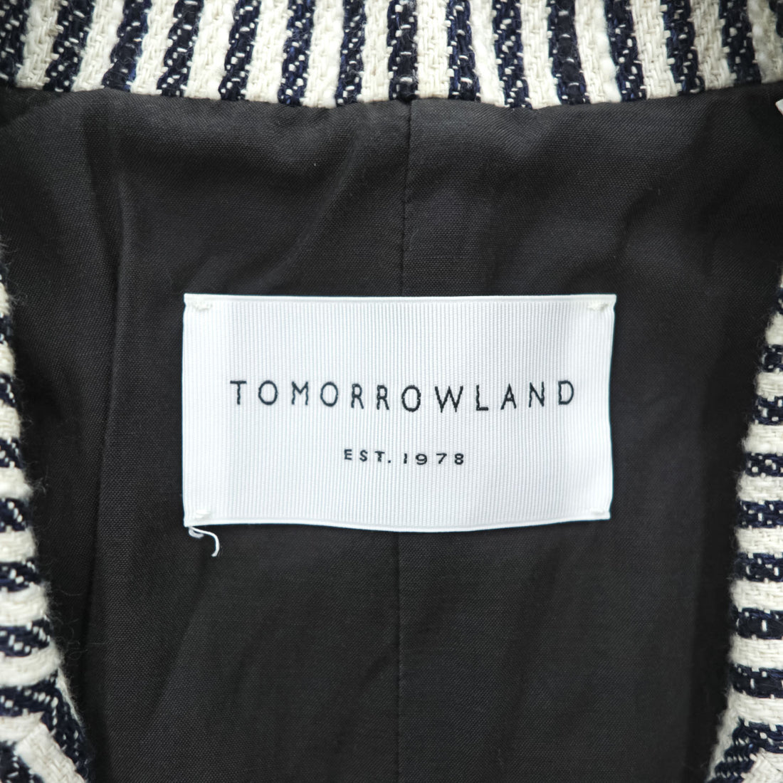 TOMORROWLAND Striped Tailored Vest Gilet Cotton Paper Blend Size M Japan
