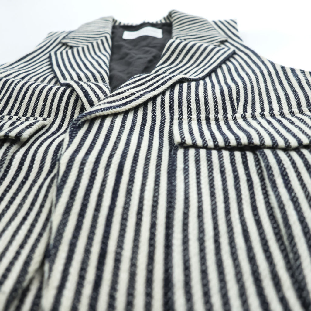 TOMORROWLAND Striped Tailored Vest Gilet Cotton Paper Blend Size M Japan