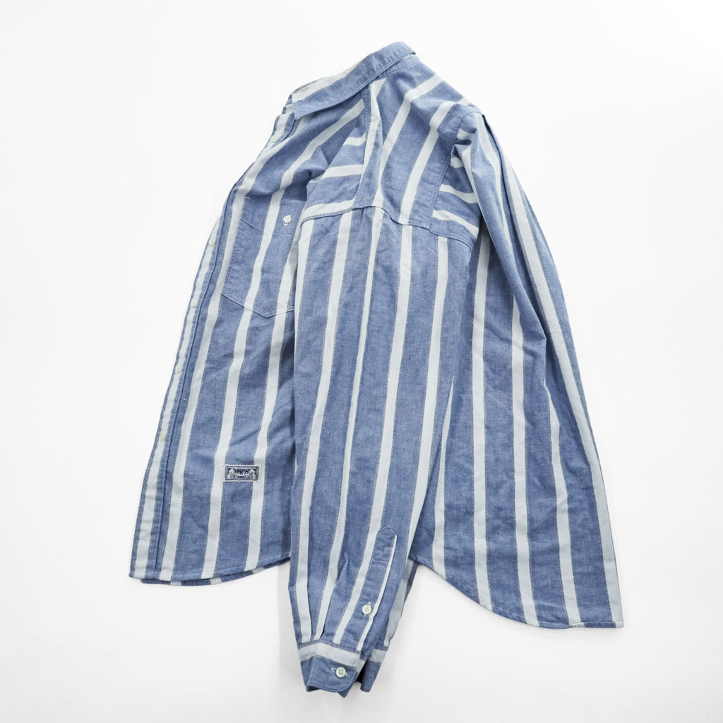 Levi's 90年代 ヴィンテージ 長袖シャツ M ブルー ホワイト ストライプ ダブルポケット 65115-5233 ポルトガル製