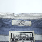 Levi's 90年代 ヴィンテージ 長袖シャツ M ブルー ホワイト ストライプ ダブルポケット 65115-5233 ポルトガル製