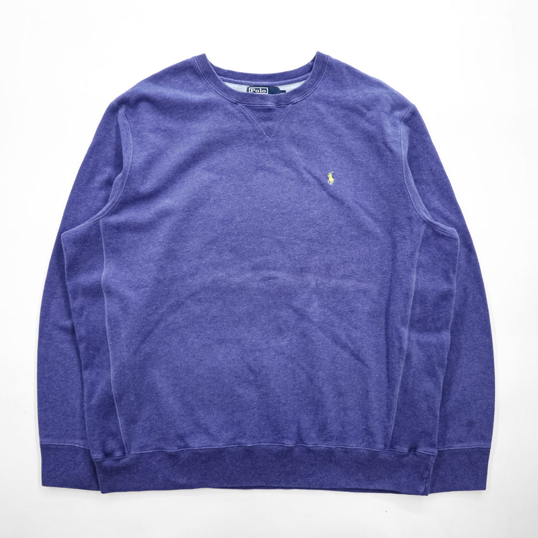 Polo Ralph Lauren 90年代 ヴィンテージ 前V スウェット トレーナー XL ブルー 裏起毛 ポニー刺繍