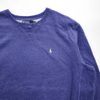 Polo Ralph Lauren 90年代 ヴィンテージ 前V スウェット トレーナー XL ブルー 裏起毛 ポニー刺繍