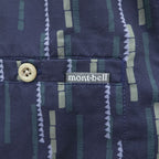 mont-bell WIC.ライト プリント ロングスリーブシャツ 長袖シャツ L ネイビー 総柄 1114284