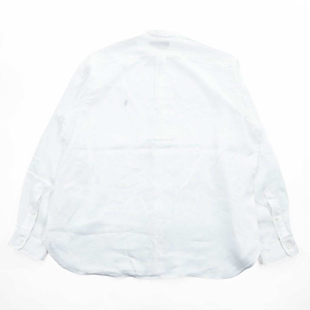 Polo Ralph Lauren リネン100% バンドカラー 長袖シャツ XL ホワイト 麻 OCEAN WASH LINEN