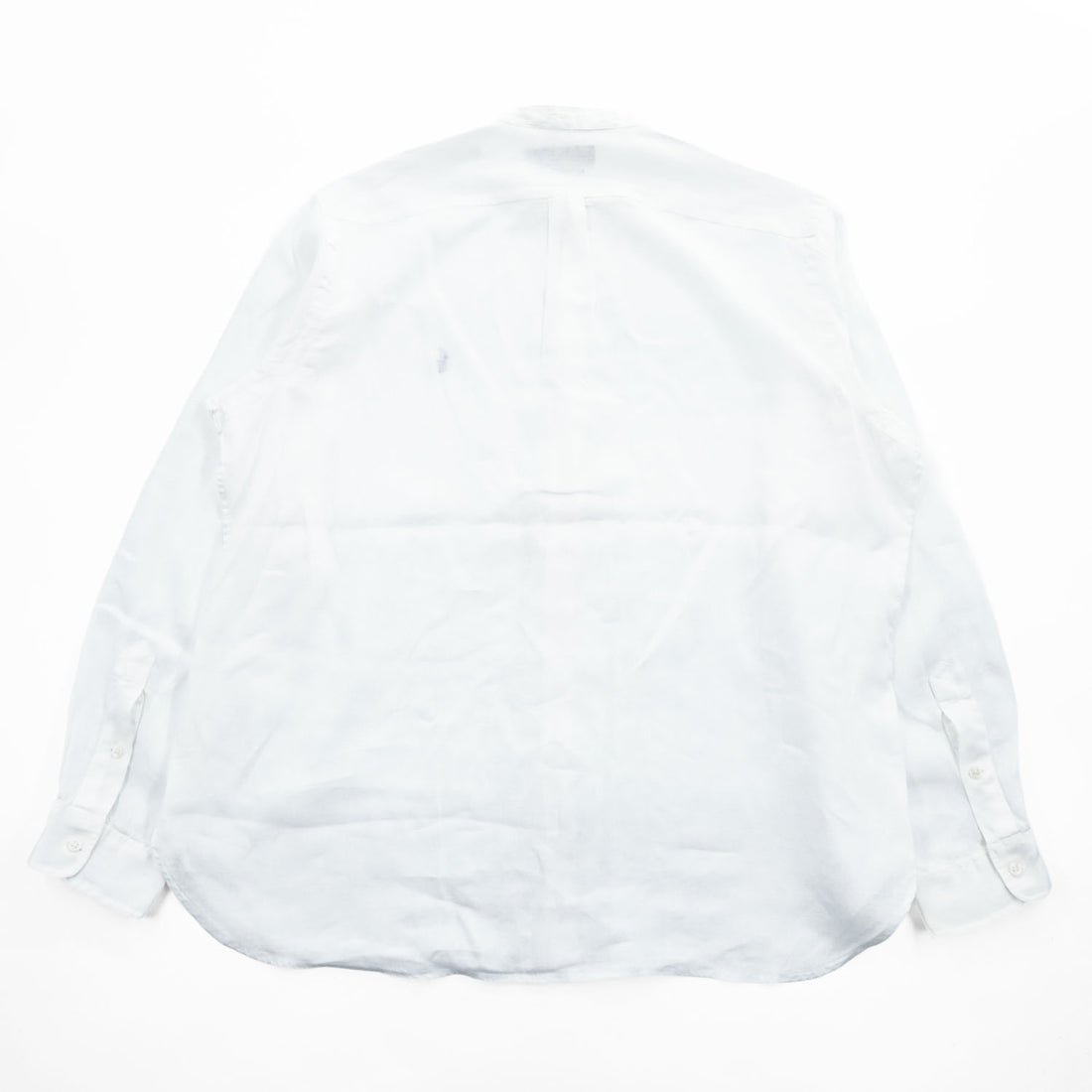 Polo Ralph Lauren リネン100% バンドカラー 長袖シャツ XL ホワイト 麻 OCEAN WASH LINEN