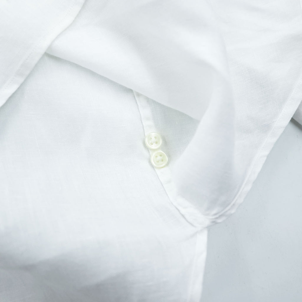 Polo Ralph Lauren リネン100% バンドカラー 長袖シャツ XL ホワイト 麻 OCEAN WASH LINEN