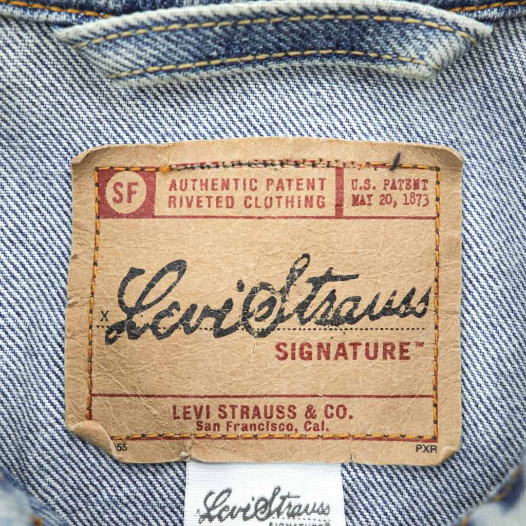 Levi Strauss Signature 00年代 デニムトラッカージャケット Gジャン M インディゴ ブルー 909004513