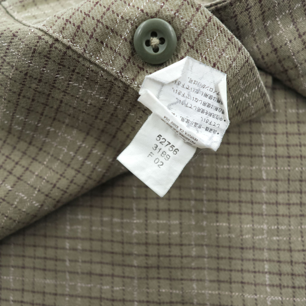 Patagonia オーガニックコットン 長袖チェックシャツ XL グリーン ダブルポケット ルーマニア製 ORGANIC COTTON