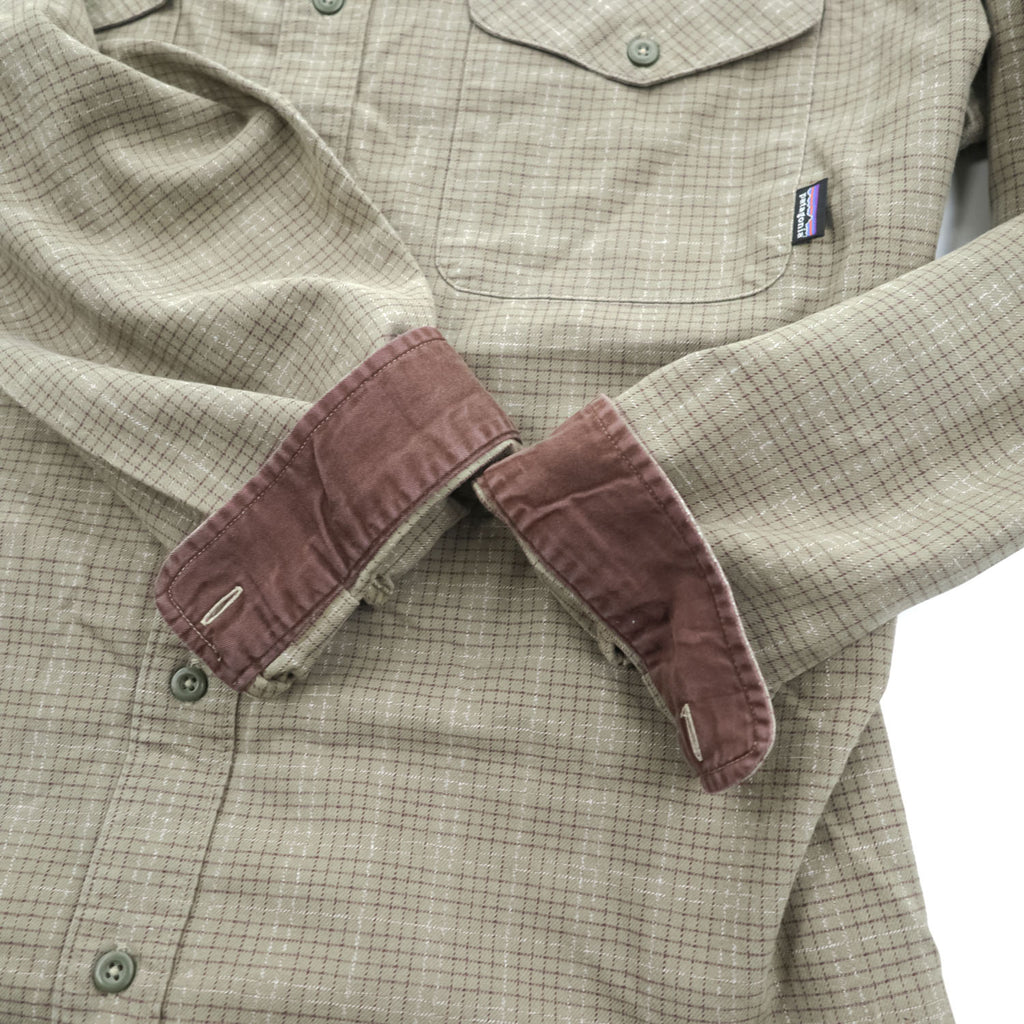 Patagonia オーガニックコットン 長袖チェックシャツ XL グリーン ダブルポケット ルーマニア製 ORGANIC COTTON