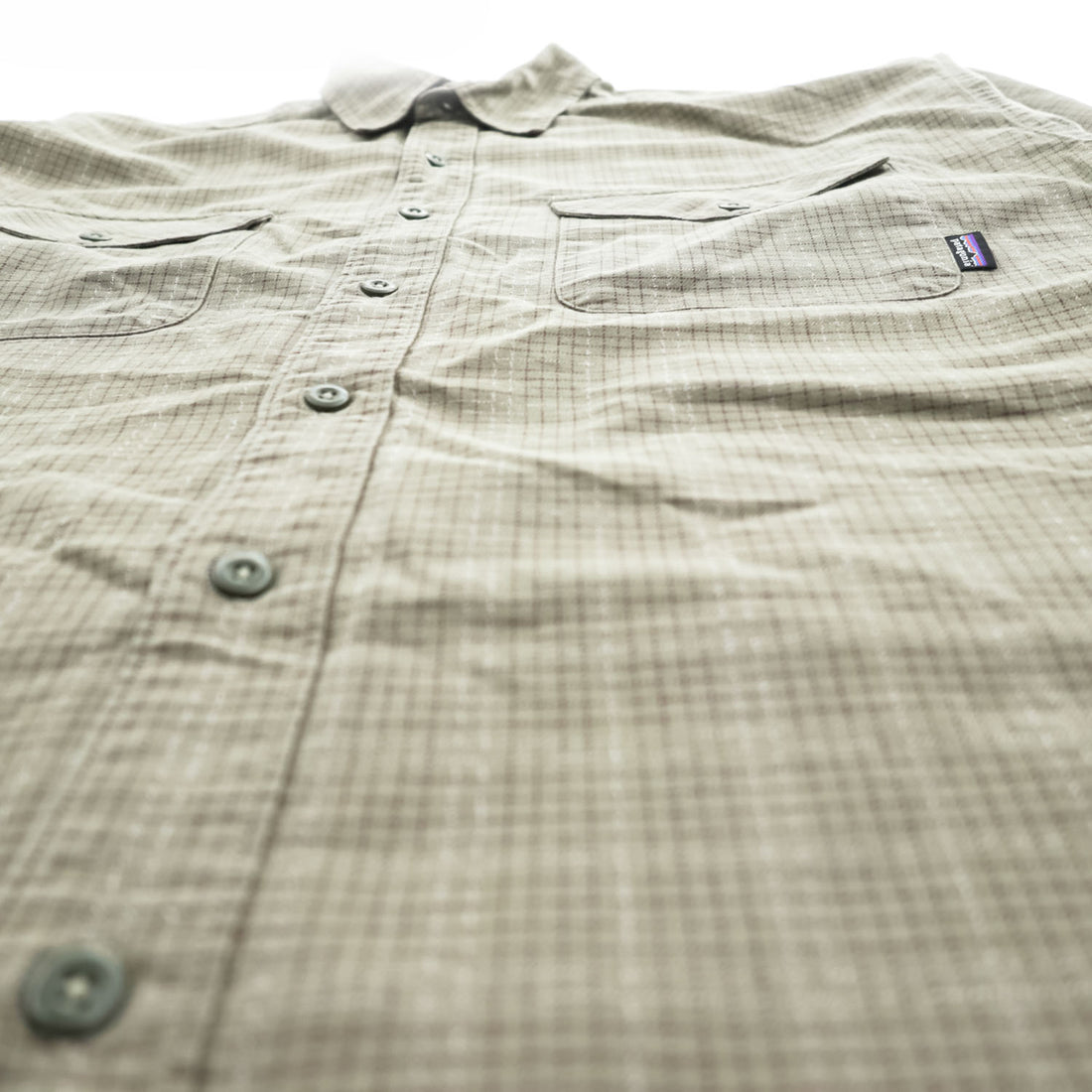 Patagonia オーガニックコットン 長袖チェックシャツ XL グリーン ダブルポケット ルーマニア製 ORGANIC COTTON