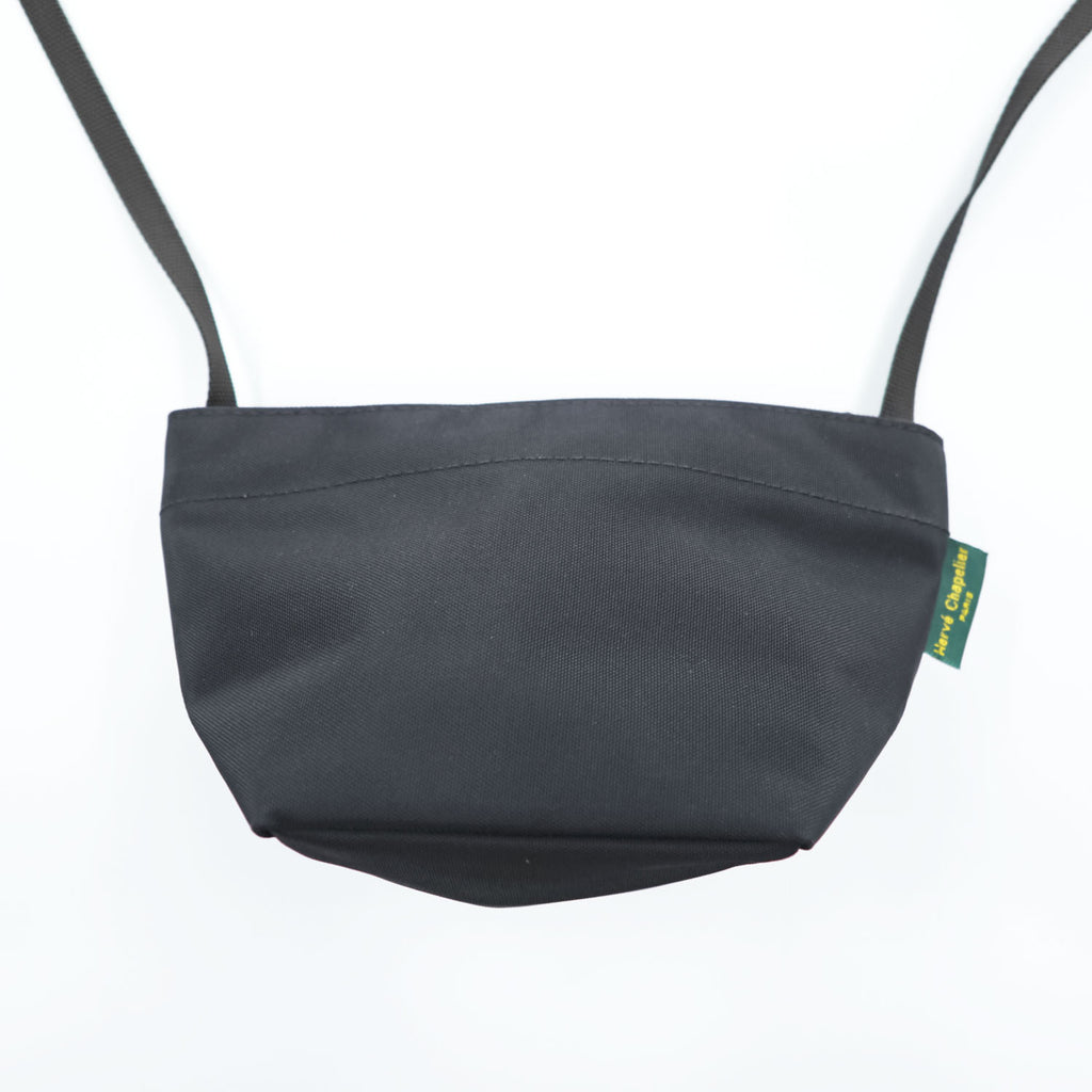 Herve Chapelier 1927N ナイロン舟型ショルダーバッグ ブラック フランス製